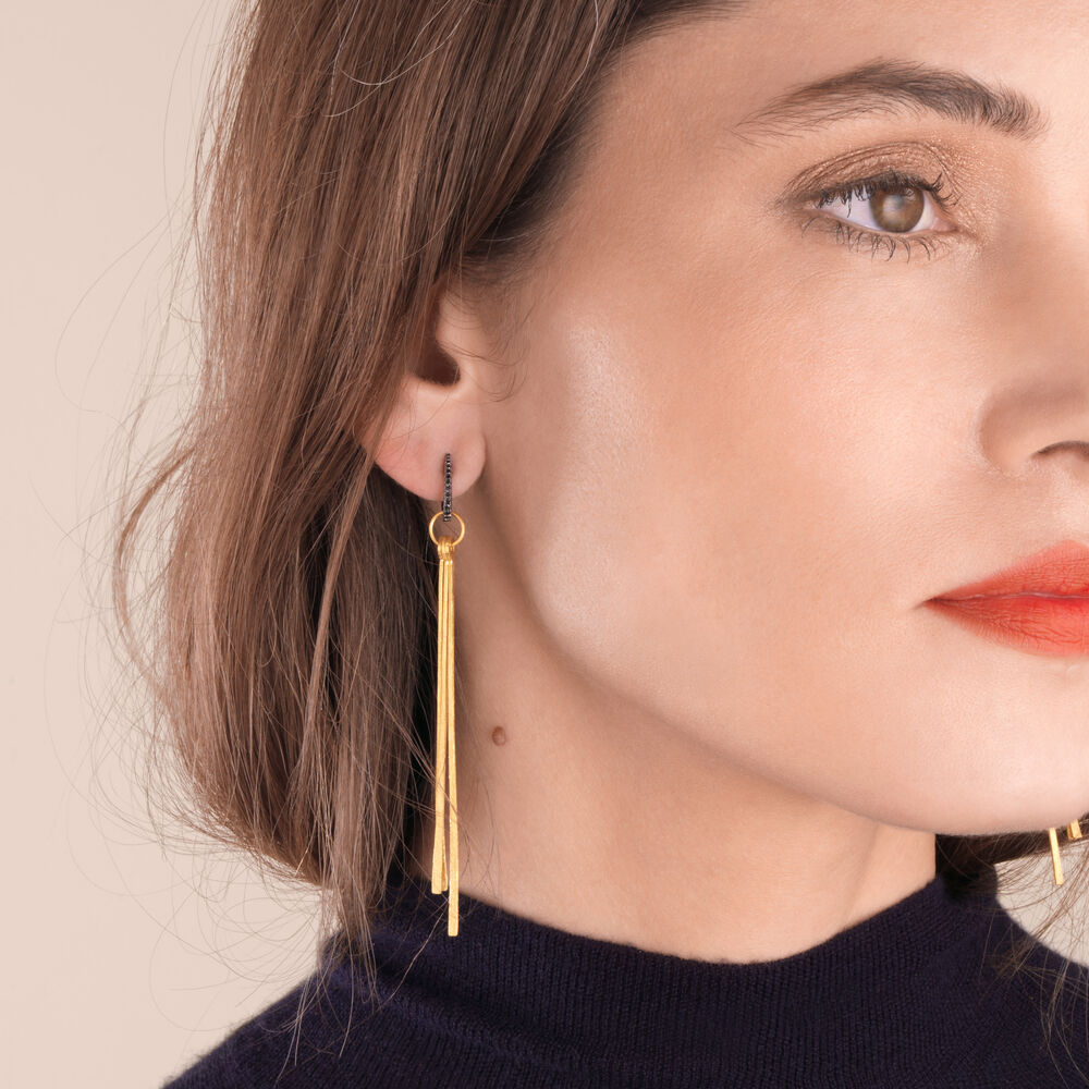 18ct Gold Pine Earring Drops | Annoushka jewelley